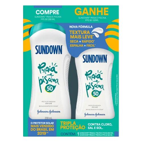 Kit Proteção Solar Sundown FPS50 200ml+120ml Praia e Piscina