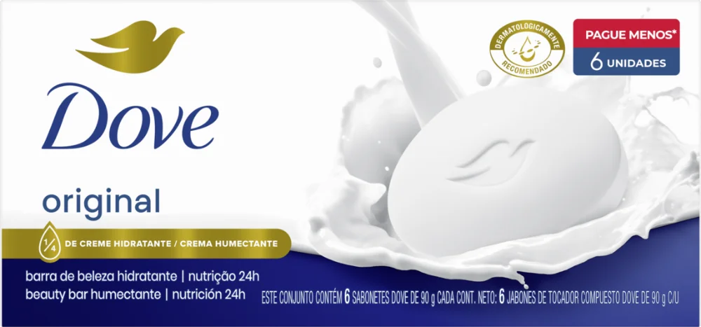 Kit Sabonete Dove Original 90g com 6 Unidades