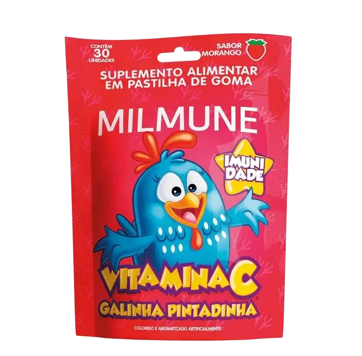 Milmune Kids Vit C com 30 Gomas Sabor Morango