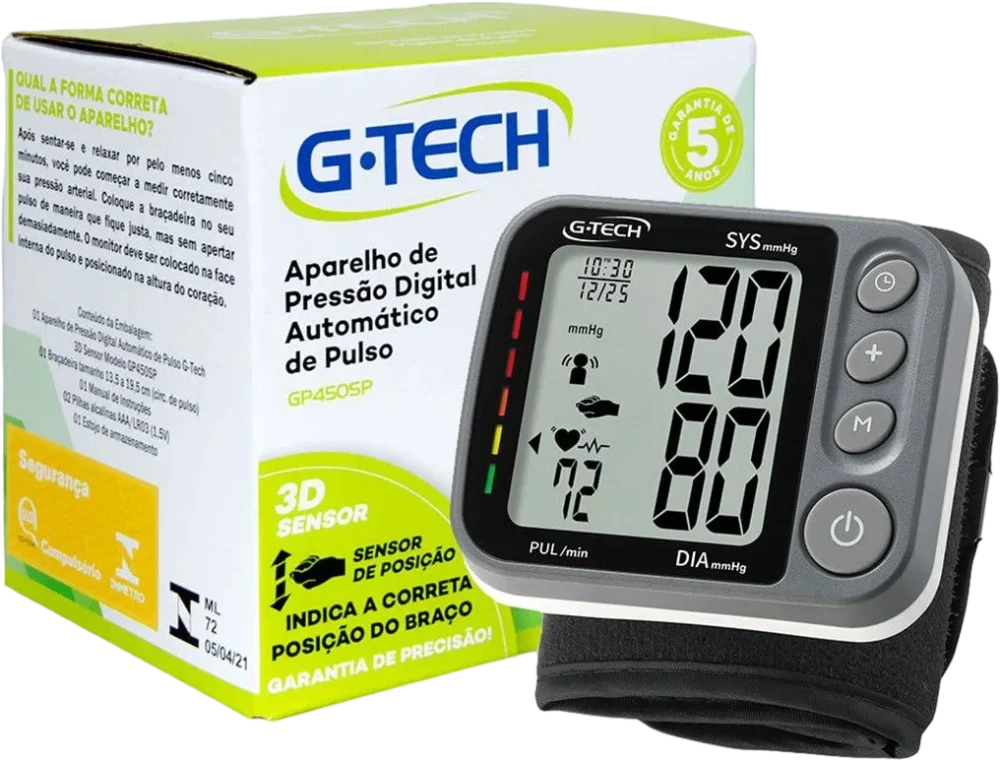 Aparelho de Pressão Digital de Pulso G-Tech GP400