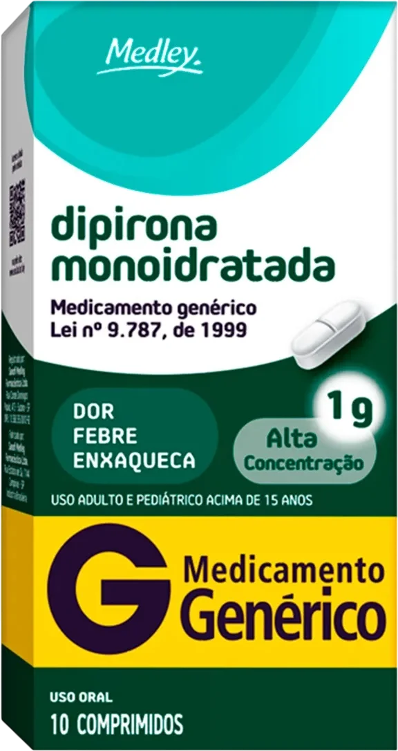 Dipirona Monoidratada 1g 10 Comprimidos
